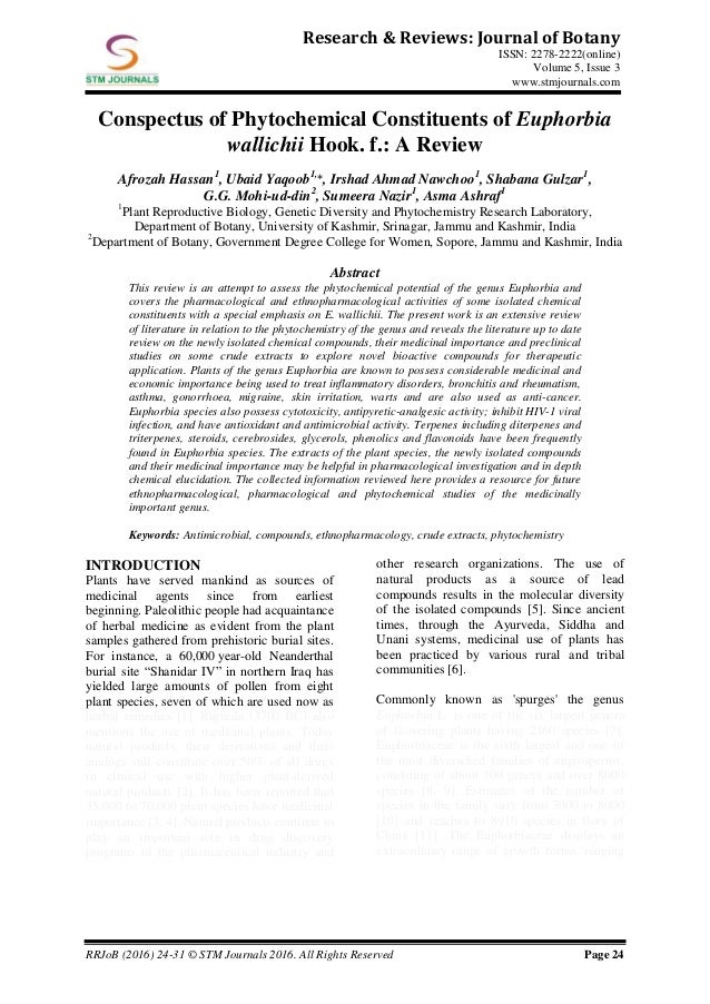 Research& Reviews Journal of Botany vol 5 issue 3