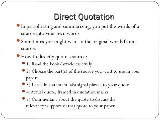 How to put direct quotes in an essay