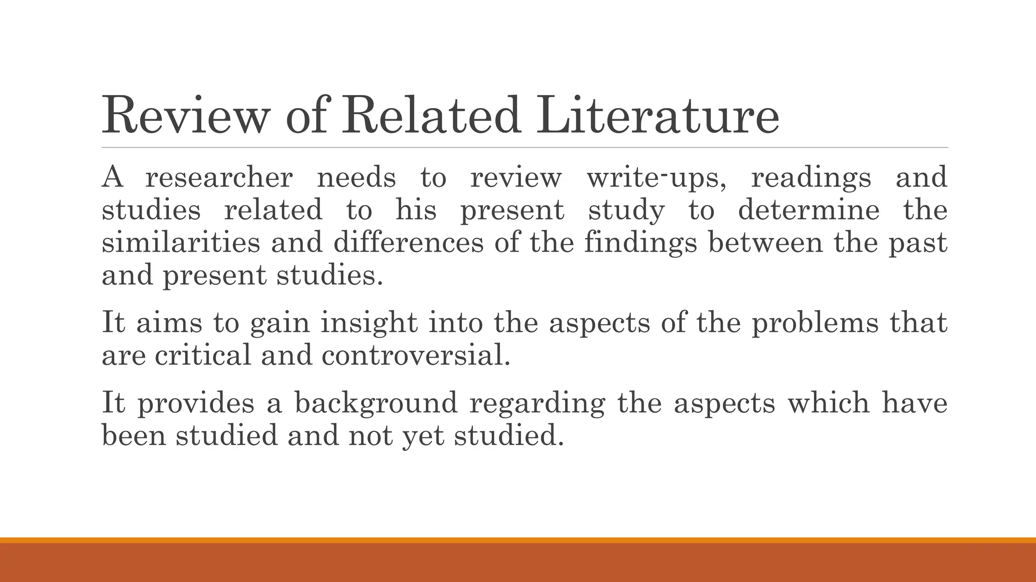 THE RESEARCH REVIEW OF RELATED LITERATURE | PPTX