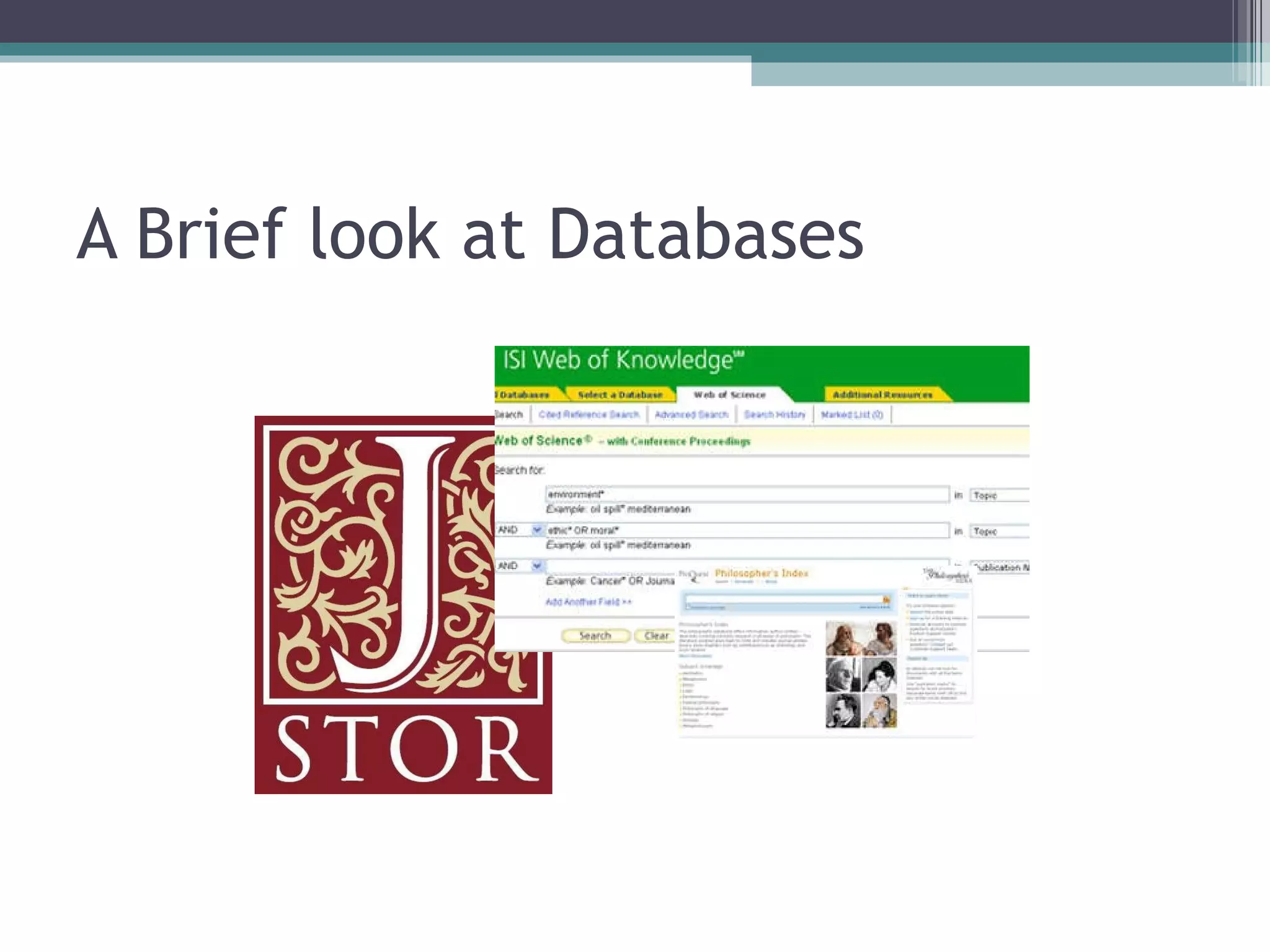 A Brief look at Databases 