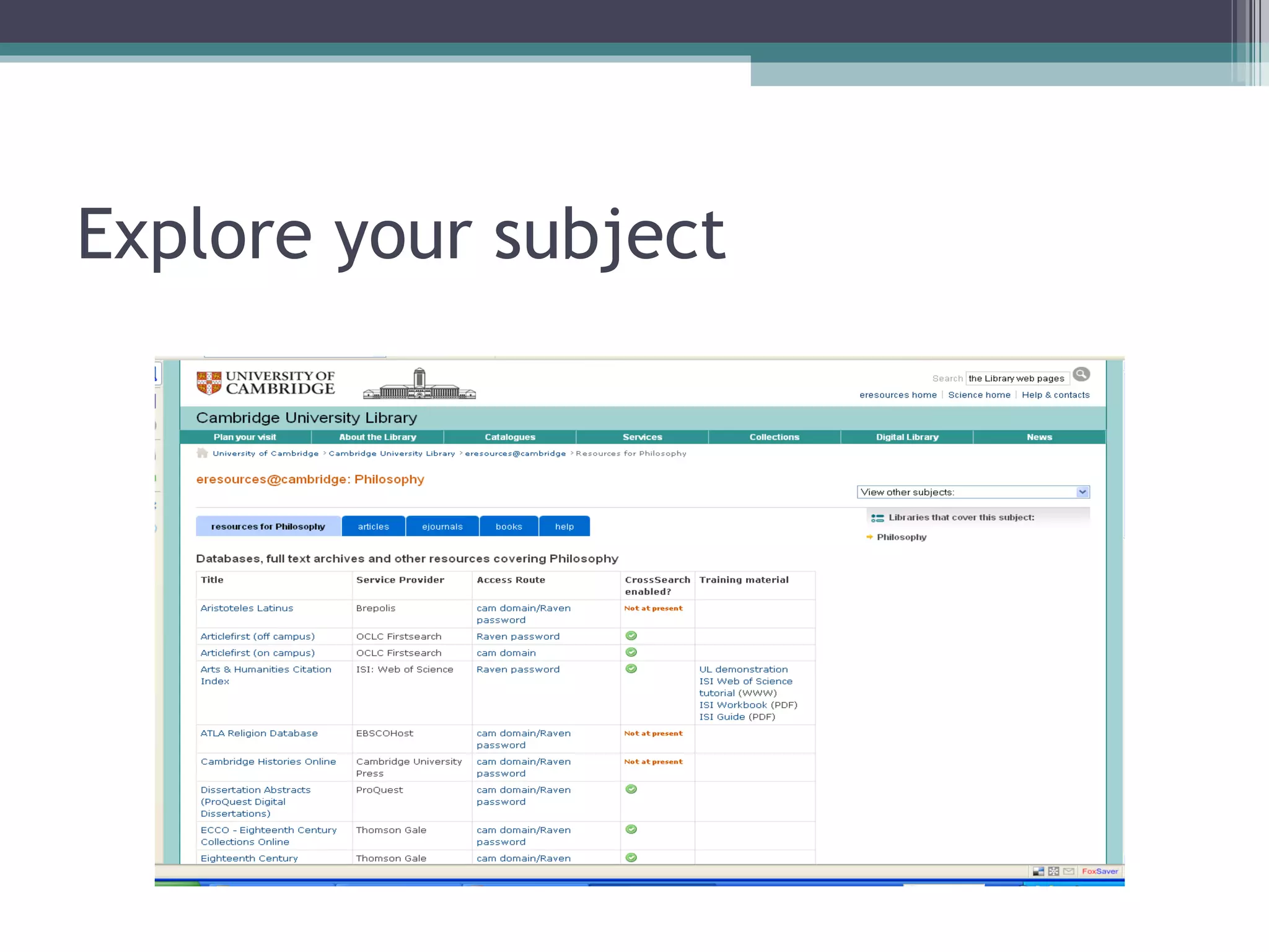 Explore your subject 