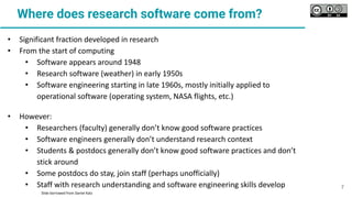 Research Software and Research Software Engineers - keynote | PDF