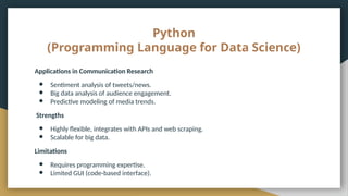 Overview of Data Analysis Software in Media and Communication Research ...