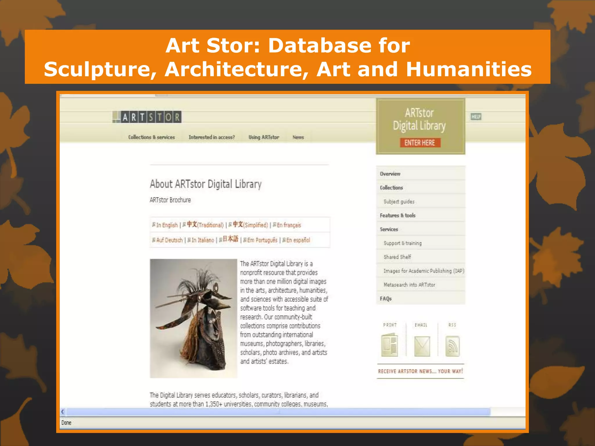 Art Stor: Database for Sculpture, Architecture, Art and Humanities