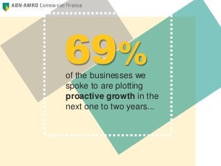 69%

of the businesses we
spoke to are plotting
proactive growth in the
next one to two years...

 