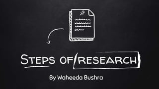 Steps of research
By Waheeda Bushra
 