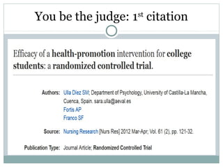 You be the judge: 1st
citation
 