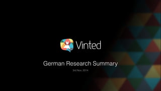 SPEAKER 
German Research Summary 
3rd Nov, 2014 
 