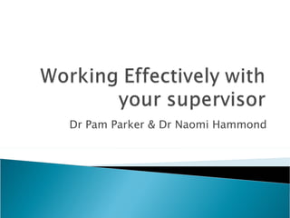 Dr Pam Parker & Dr Naomi Hammond 