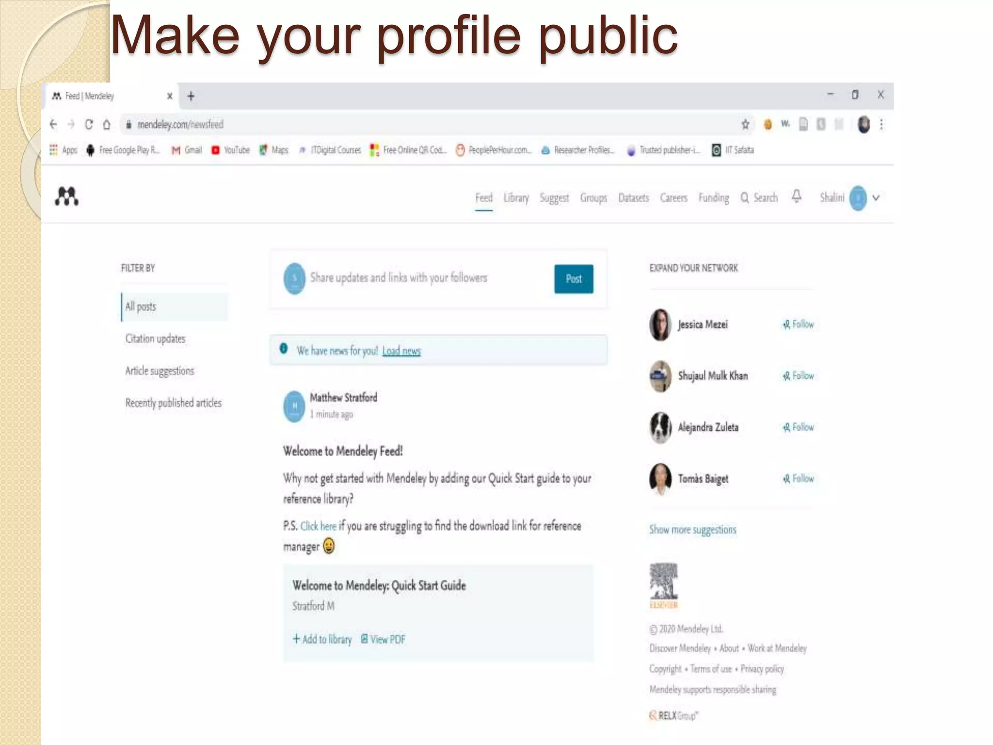 Make your profile public
 