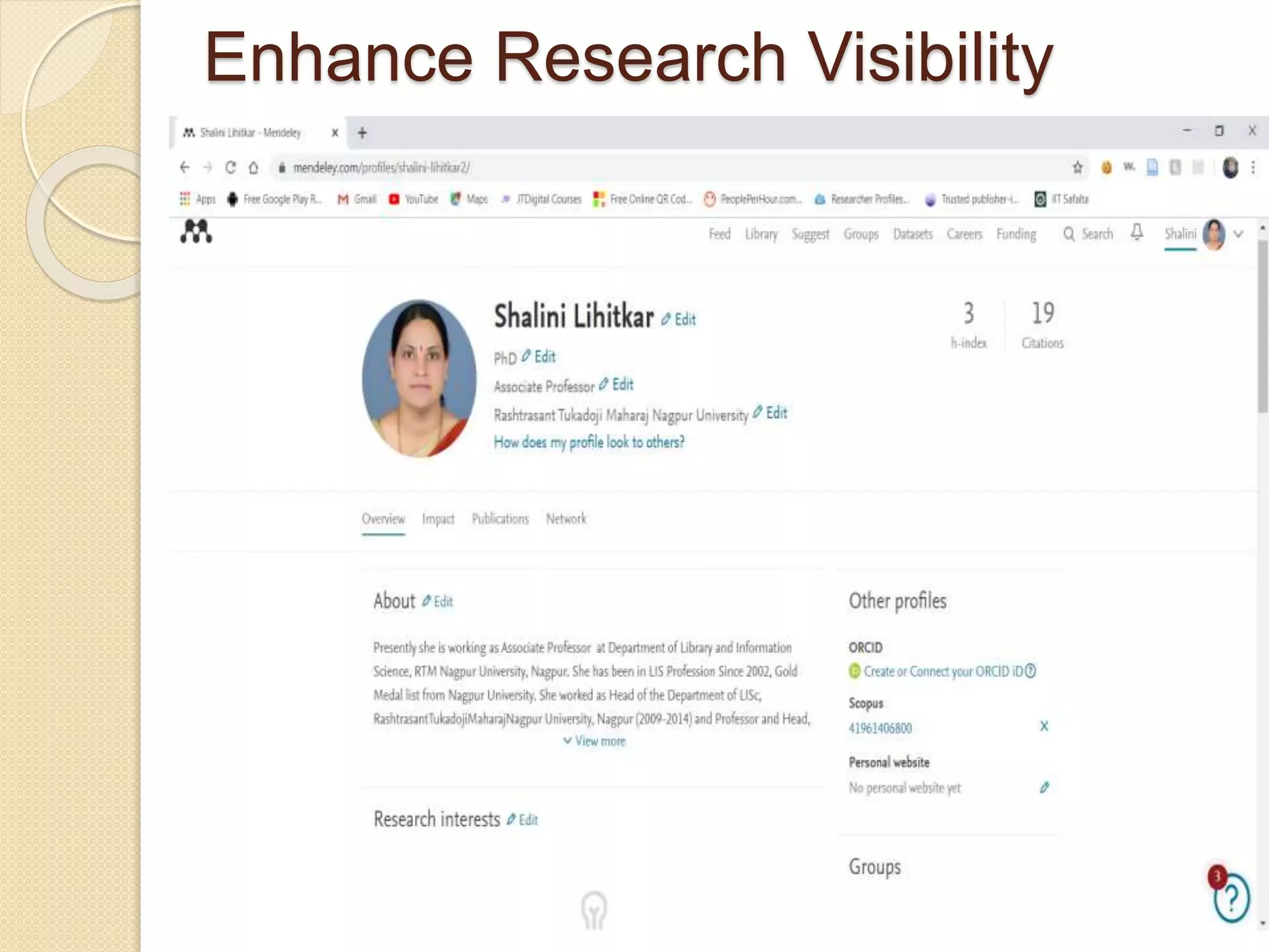 Enhance Research Visibility
 