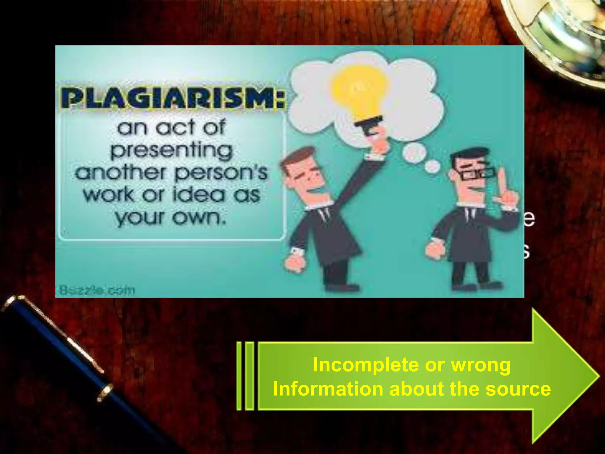 Incomplete or wrong
Information about the source
 