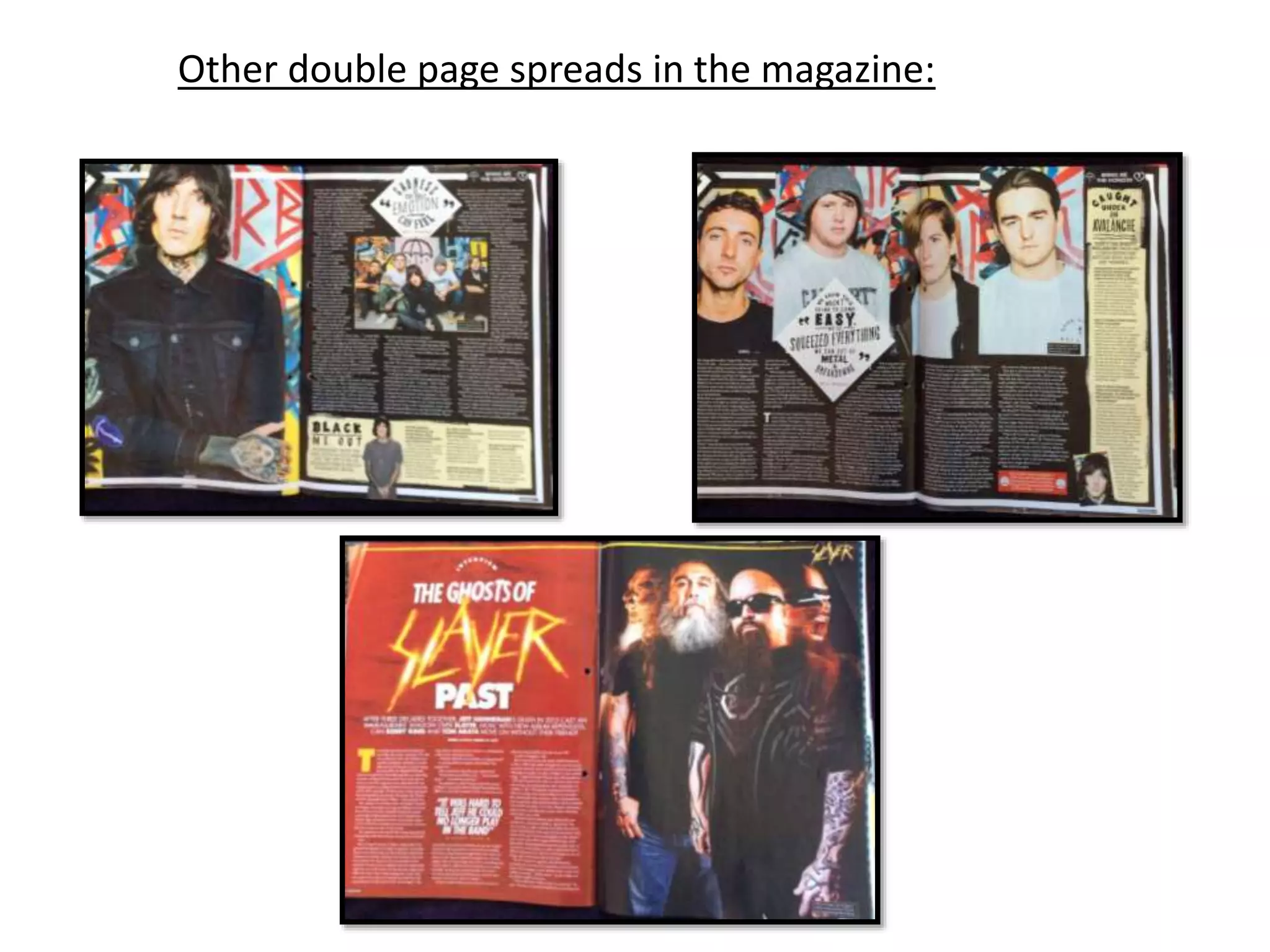 Other double page spreads in the magazine:
 