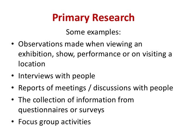 Primary Research Definition Primary Research Definition