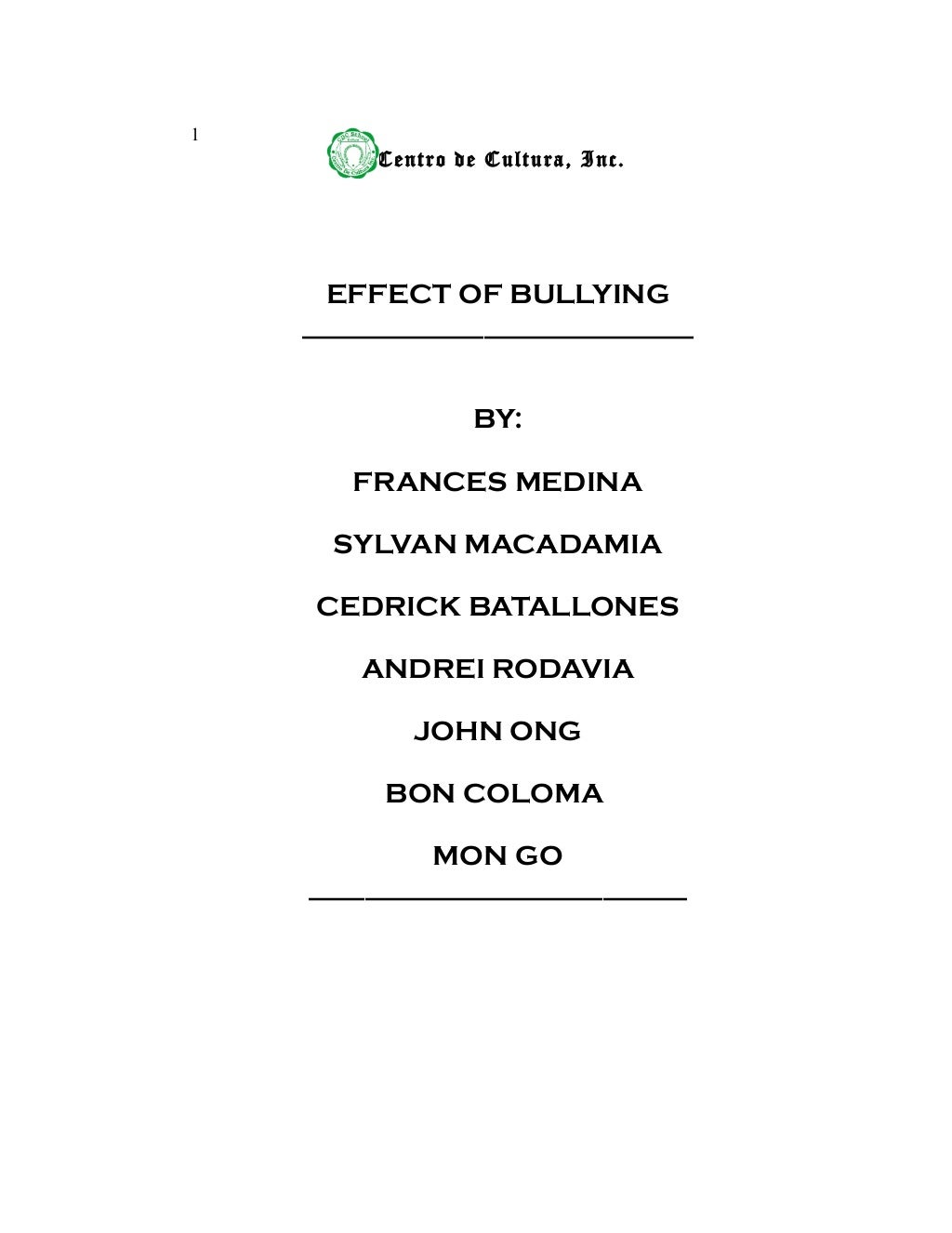 Significance of the study about bullying image