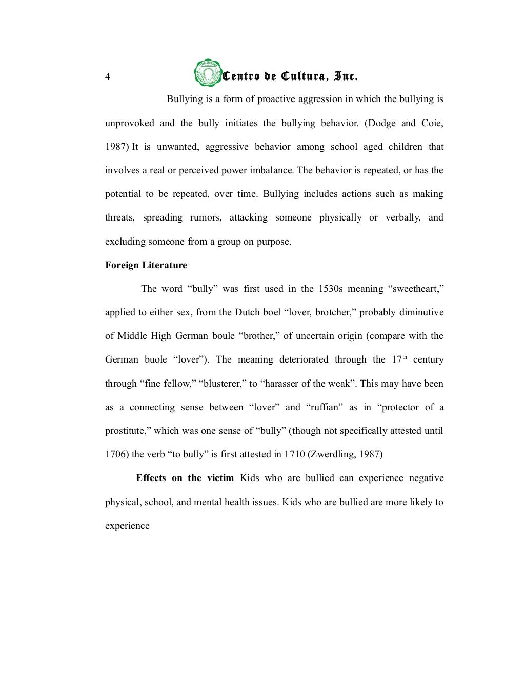 Effects of bullying thesis slideshare image