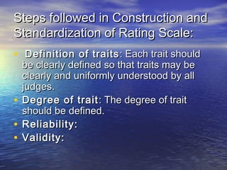 Sample Trait Rating Scale Research tool.rating scale | PPT