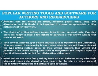 Research tools and software - dr.c.thanavathi