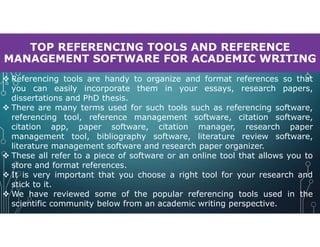 Research tools and software - dr.c.thanavathi