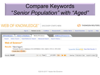 Compare Keywords
“Senior Population” with “Aged”
©2016-2017 Nader Ale Ebrahim
 