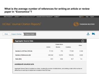 ©2016-2017 Nader Ale Ebrahim
What is the average number of references for writing an article or review
paper in “Economics”?
 