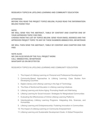 RESEARCH TOPICS IN LIFELONG LEARNING AND COMMUNITY EDUCATION.docx