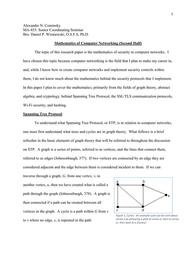 Mathematics Research Paper Mathematics of Computer Networking Final