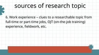research topic to be avoided. POWERPOINT PRESNTATION | PPTX
