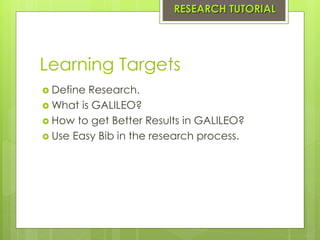 Research tutorial | PPT