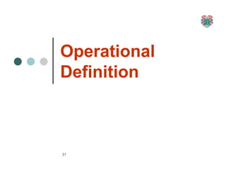 Operational
Definition
31
 