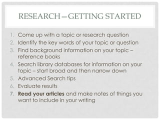 Research Using Databases Pptx