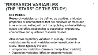 Understanding Variables in Research: Types, Definitions, and Control | PPTX