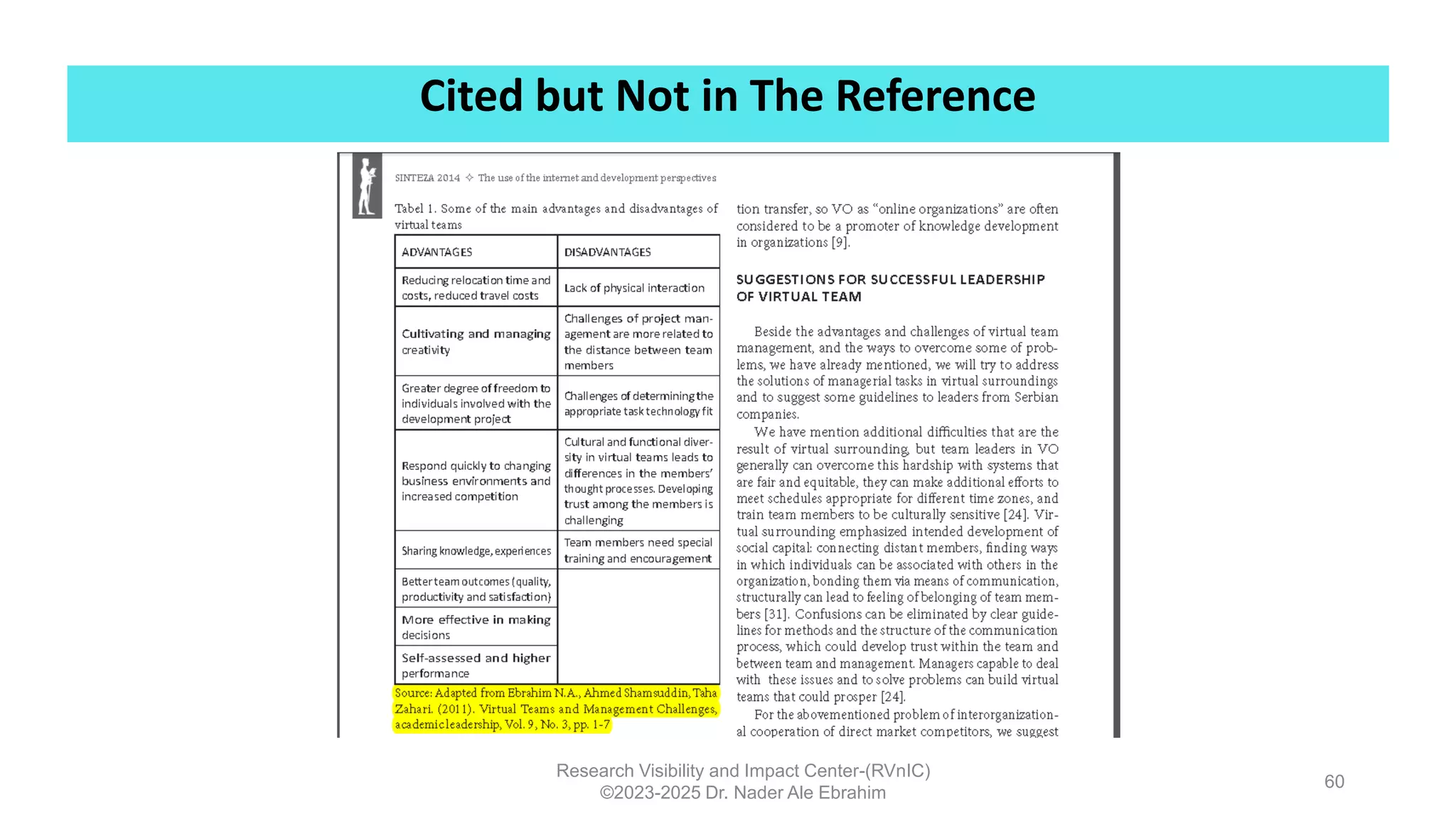 Cited but Not in The Reference
Research Visibility and Impact Center-(RVnIC)
©2023-2025 Dr. Nader Ale Ebrahim
60
 