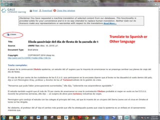 Translate to Spanish or 
Other language 
 