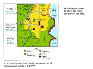 Annotate your map
to show the main
features of the area.
 