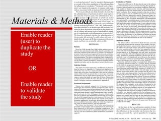 Materials & Methods
Enable reader
(user) to
duplicate the
study
OR
Enable reader
to validate
the study
 