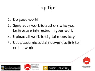 How to write a research paper. By Gareth Forbes, Curtin University and Engineers Australia