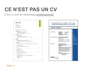 CE N‟EST PAS UN CV
C‟est un outil de réseautage professionnel
 