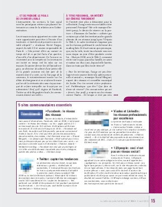 À TITRE PERSONNEL, UN INTÉRÊT 
QUI ÉMERGE TIMIDEMENT 
Si l’intérêt n’est plus à démontrer pour la 
collectivité, l’usage r...