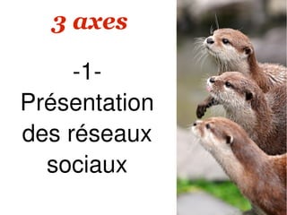 3 axes

     -1-
Présentation
des réseaux
  sociaux
 