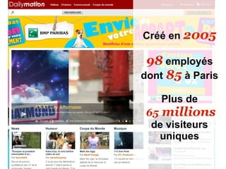 Créé en 2005

 98 employés
dont 85 à Paris

   Plus de
 65 millions
  de visiteurs
   uniques
 