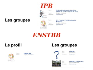 IPB

Les groupes


              ENSTBB
Le profil         Les groupes
 