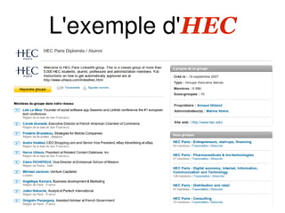 L'exemple d'HEC
 