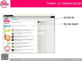 Twitter, un réseau social Je les lis Ils me lisent 