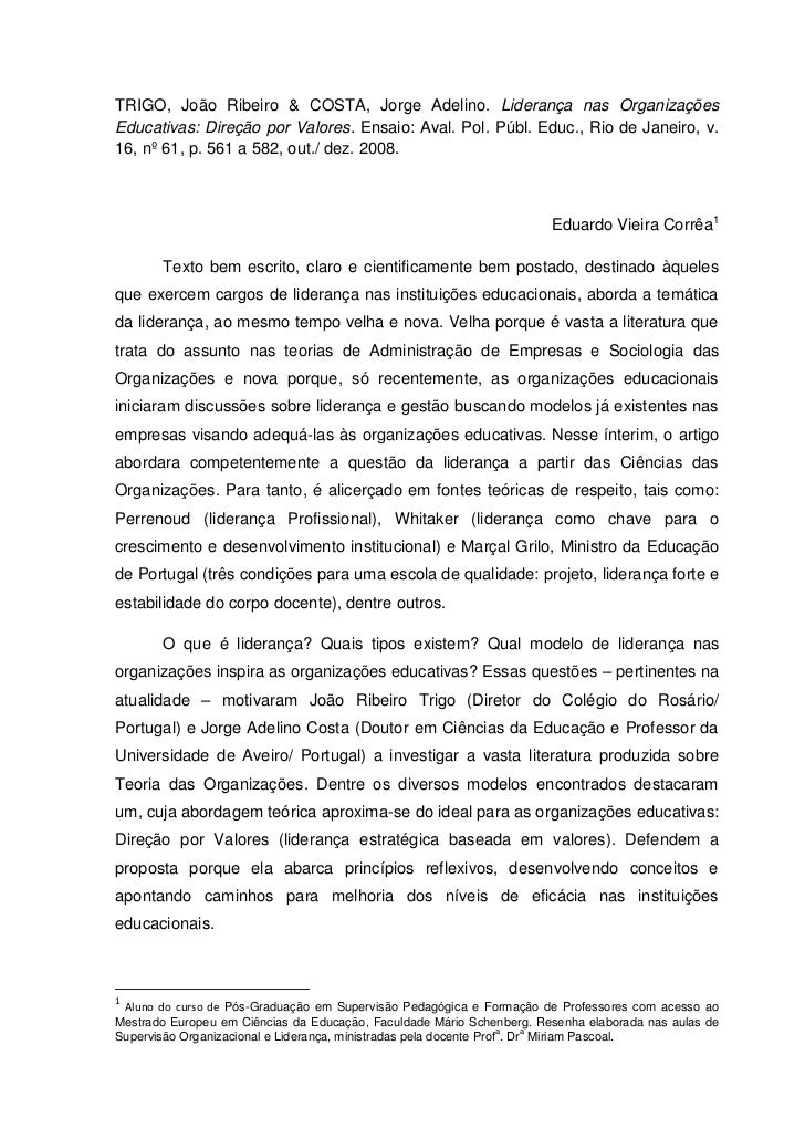 Exemplo de ensaio academico