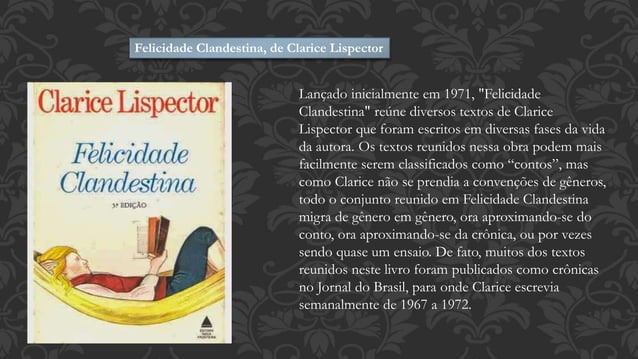 Resenha das principais obras de clarice lispector | PPT
