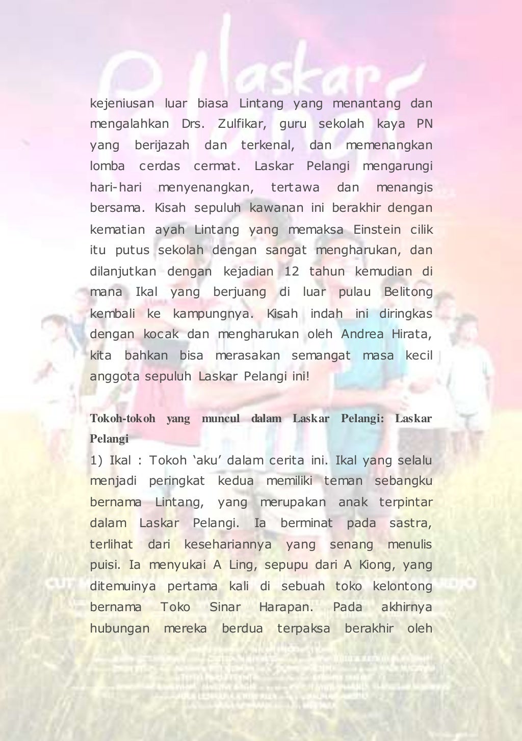 Resensi laskar pelangi