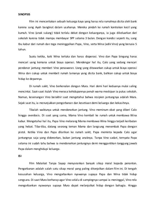 Resensi Malaikat Tanpa Sayap Bahasa Indonesia