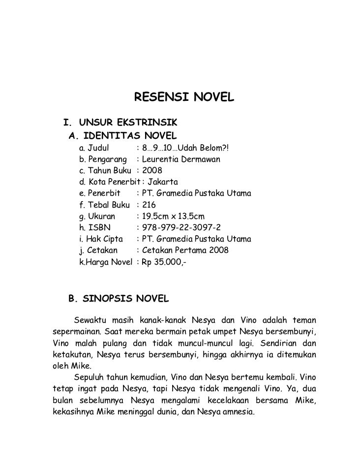 39++ Resensi novel dan unsur intrinsiknya ideas