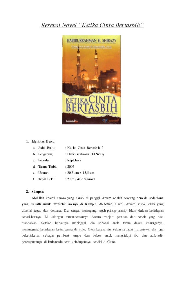 Resensi Novel Ketika Cinta Bertasbih